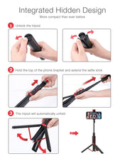Load image into Gallery viewer, BlitzWolf BW-BS10 Sport All In One Wireless bluetooth Selfie Stick Foldable Monopod Tripod Selfie Sticks for Camera Phones
