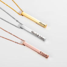 Load image into Gallery viewer, Mothers Day Gift Idea Name Necklace women Gift Personalized Necklace Vertical Bar Necklace Friendship Jewelry Graduation Gift
