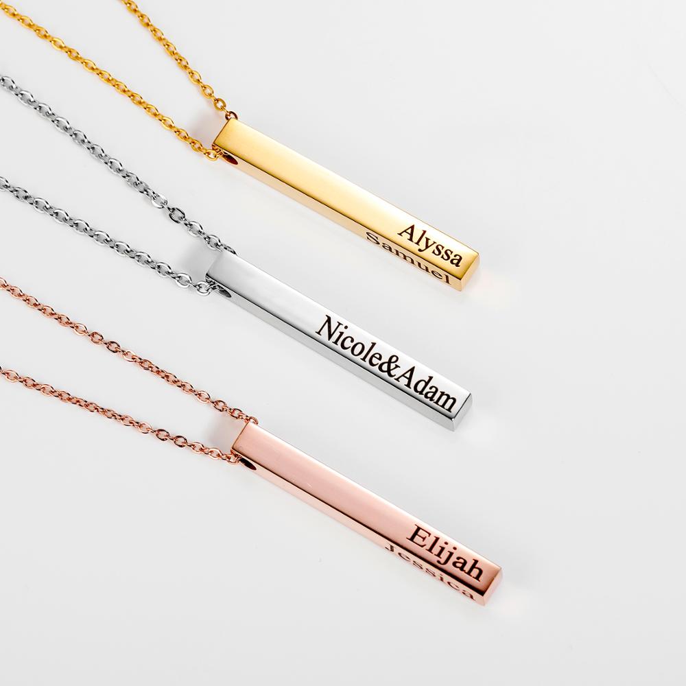Mothers Day Gift Idea Name Necklace women Gift Personalized Necklace Vertical Bar Necklace Friendship Jewelry Graduation Gift