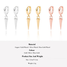 Load image into Gallery viewer, Huggie Hoop Earrings For Women Gold Plated Cone Dangle Chic Small Hoop Punk Earring Copper Hypoallergenic Gothic Dainty Jewelry
