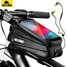 Load image into Gallery viewer, Wildman Bicycle Bag MTB Bike Tube Hard Shell Pannier Pouch Waterproof Bicycle Touch Screen Outdoor Cycle Biking Entertainment
