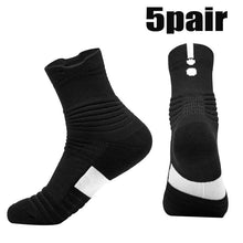 Load image into Gallery viewer, 5pair/lot Professional sport running basketball socks Breathable Road Bicycle Socks Outdoor Sports Racing Cycling Socks EU39-44
