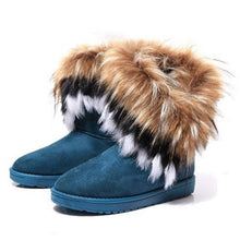 Load image into Gallery viewer, Women Fur Boots Ladies Winter Warm Ankle Boots For Women Snow Shoes Style Round-toe Slip On Female Flock Snow Boot Ladies Shoes

