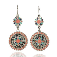 Load image into Gallery viewer, Vintage Ethnic Flower Oil Drop Dangle Hanging Earrings for Women Female 2020 Fashion Lovely Ear Ornaments Jewelry Accessories
