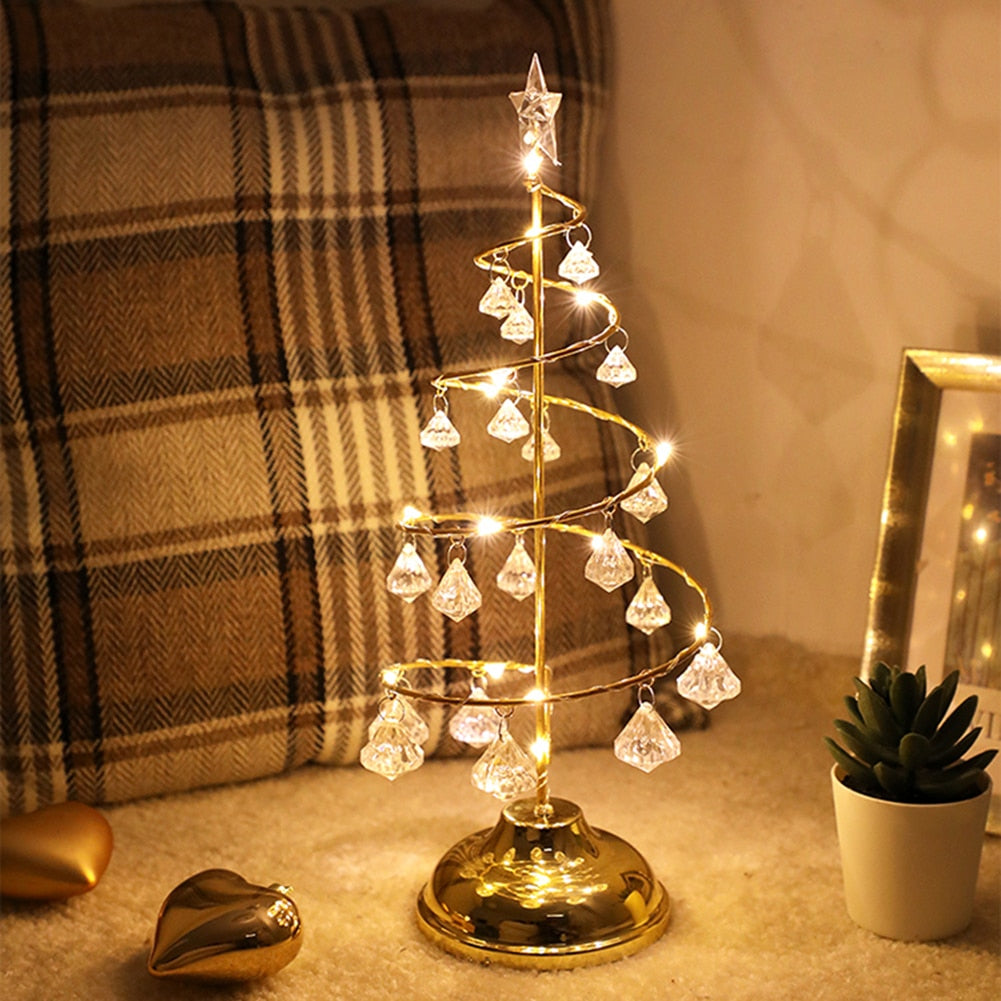 Christmas Lights Crystal Fairy Night Light Xmas Light Christmas Decor LED Lamp Bedroom Party Ornament Gift New Year Lamp