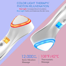 Load image into Gallery viewer, LED Hot Cold Face Skin Care Device Massager Hammer Ultrasonic Cryotherapy Facial Vibration Red Blue Light Ion Beauty Instrument
