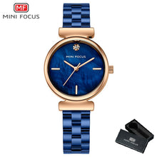Load image into Gallery viewer, Rose Gold Watch For Women Watches 2020 Top Brand Luxury Pearl Marble Dial Simple Stainless Steel Strap zegarek damski MINI FOCUS
