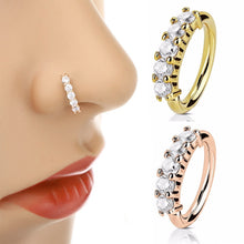 Load image into Gallery viewer, New Hot Nose Ring Ear Hoop Cartilage Earring Crystal Stainless Steel Non-Pierced For Girl Men Faux Body Clip Rings Body Jewelry
