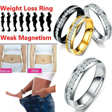 Load image into Gallery viewer, 2020 Fashion Jewelry New Slimming Healthy Magnetic Therapy Healthcare Weight Loss Ring Crystal Stainless Steel Rings For Women
