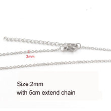 Load image into Gallery viewer, 5pcs 316L Stainless Steel 1 1.5 2mm Rolo Link Chain Necklace Gold Steel Tone 40 45 50 60CM Long Chain Lobster Clasp Necklace
