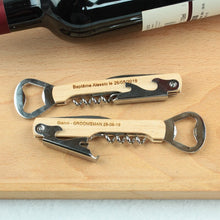 Load image into Gallery viewer, Custom Engraved Bottle Opener Corkscrew Knife Personalized Best Man Gift Groomsman Gift House Warming Gift Wedding Favor Gift
