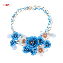 Load image into Gallery viewer, Fashion Women Crystal Big Flower Colar Choker Bib Chunky Statement Chain Pendant Necklace Jewelry
