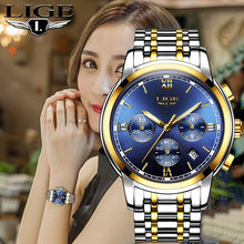 Load image into Gallery viewer, 2021 LIGE New Rose Gold Women Watch Business Quartz Watch Ladies Top Brand Luxury Female Wrist Watch Girl Clock Relogio Feminin
