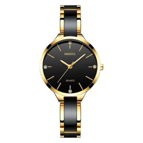 2020 NIBOSI New Rose Gold Women Watch Top Brand Luxury Female Wristwatch Waterproof Ceramic Strap Women Clock Relogio Feminino