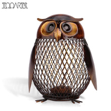Load image into Gallery viewer, Tooarts Piggy Bank Money Box Owl Metal Piggy Coin Bank Money Saving Box Home Decoration Figurines Craft Christmas Gift For Kids
