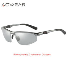 Load image into Gallery viewer, AOWEAR Photochromic Sunglasses Men Polarized Day Night Driving Glasses High Quality Aluminium Rimless Chameleon Eyewear Gafas
