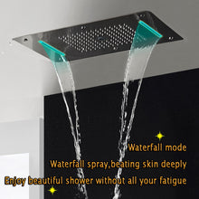 Load image into Gallery viewer, Bathroom Shower Set LED Ceiling Shower Head Thermostatic Faucet Concealed Panel Luxury Bath Mixer Rainfall Waterfall Bubble Mist
