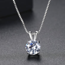 Load image into Gallery viewer, LUOTEEMI Brand Gift Classic Permanent 2ct Solitaire Hearts and Arrows CZ Pendant Necklace Birthday Gift Factory Wholesale
