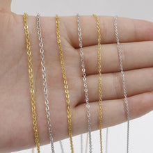 Load image into Gallery viewer, 5pcs 316L Stainless Steel 1 1.5 2mm Rolo Link Chain Necklace Gold Steel Tone 40 45 50 60CM Long Chain Lobster Clasp Necklace
