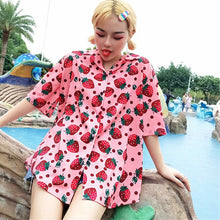 Load image into Gallery viewer, New Women Blouses Holiday Casual Short Sleeve Tops Ladies Strawberry Printed Shirt Korean Summer Fashion Women Clothing
