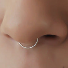 Load image into Gallery viewer, 2 Colors Available Fake Faux Septum Ring Made Of Either Yellow Or Rose Filled Hoop Fake Fake Piercing Clip On Nose Ring
