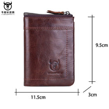 Load image into Gallery viewer, BULLCAPTAIN Genuine Cowhide Men&#39;s Wallet Short Coin Purse woman wallet Brand High Quality Designer New Short Wallets men bags
