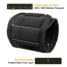 Load image into Gallery viewer, Polyester Strong Magnetic Wristband Portable Tool Bag Pouch Electrician Wrist Tool Screws Nails Drill Bits Holder Repair Tools
