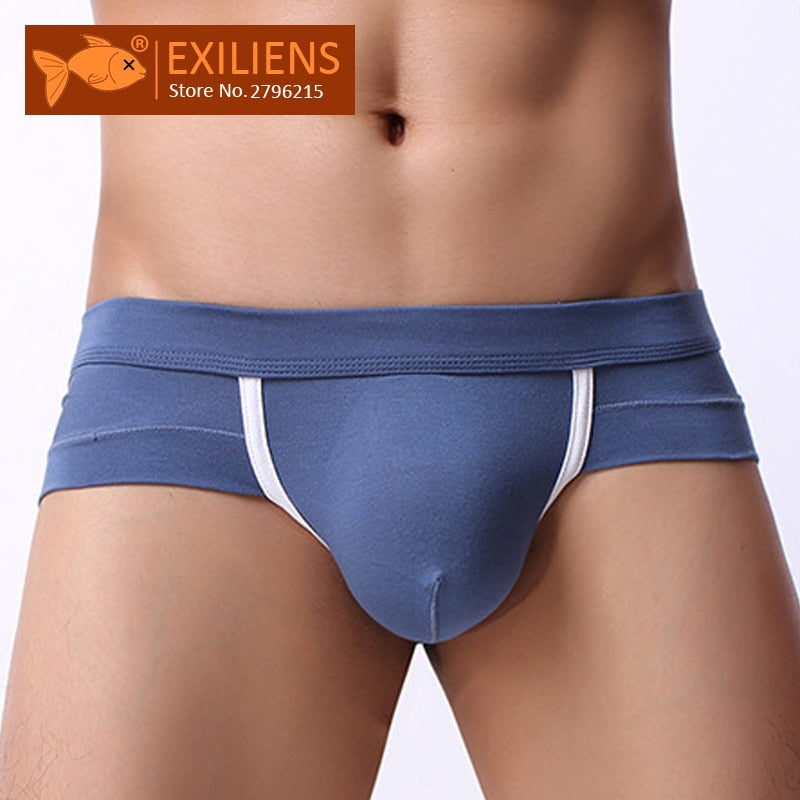 EXILIENS Brand New Underwear Men Brief Mens Briefs Sexy Ropa Fashion Modal Solid Cueca Masculina Sexy U Convex Size M-2XL 100401