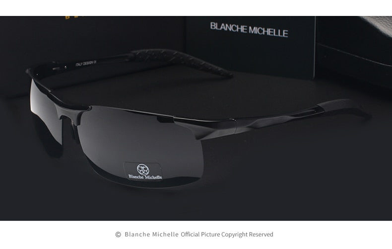 High Quality Ultra-Light Aluminum Magnesium Sport Sunglasses Polarized Men UV400 Rectangle Gold Outdoor Driving Sun Glasses