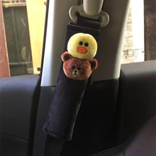 Load image into Gallery viewer, Cute Cartoon Bear Plush Car Sefety Seat Belt Cover Shoulder Pad Hand Brake Gear Shifter Cover Car Styling Interior Accessories
