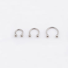 Load image into Gallery viewer, New Sale 2 Pcs Stainless Steel Nostril Nose Ring Lip Rings Earrings Sircular Piercing Ball Horseshoe Hoop Ring Body Jewelry
