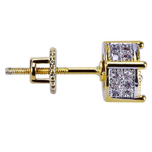 Load image into Gallery viewer, TOPGRILLZ Hip Hop Rock Jewelry Earring Gold Color Iced Out Micro Pave CZ Stone Lab Stud Earrings With Screw Back Gor Men Women
