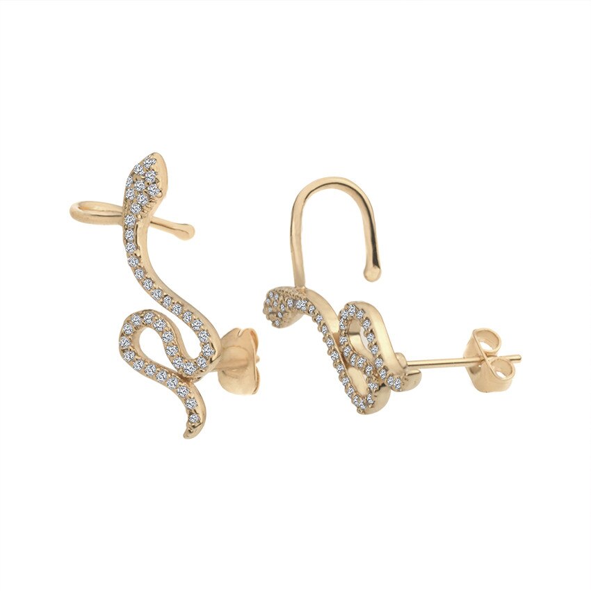 V Attract Hot Selling Boho Crystal Snake Stud Earrings for Women Ear Eardrop Girls Jewellery Ophidian Copper Serpent