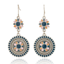Load image into Gallery viewer, Vintage Ethnic Flower Oil Drop Dangle Hanging Earrings for Women Female 2020 Fashion Lovely Ear Ornaments Jewelry Accessories
