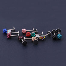 Load image into Gallery viewer, New Stainless Steel Women Men Labret Lip Piercing Jewelry Crystal Ball Ear Studs Nose Ring Colorful Body Piercing Jewelry
