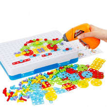 Load image into Gallery viewer, Children Toys Drill Puzzle Educational Toys DIY Screw Group Toy Kids Tool Kit Plastic Boy Jigsaw Mosaic Design Building Toy Gift
