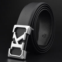 Load image into Gallery viewer, High Quality K designer mens belt black Letter Casual Genuine fashion Waist Strap leather White cintos masculinos ceinture homme
