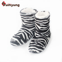 Load image into Gallery viewer, Suihyung Winter Warm Women Indoor Shoes Flat Cotton Padded Botas Flock Bedroom Non Slip Home Boots Floor Shose Female Shoes
