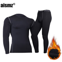Load image into Gallery viewer, Aismz Winter Thermal Underwear Men Warm Fitness Fleece Legging Tight Undershirts Compression Quick Drying Male Thermo Long Johns
