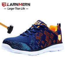 Load image into Gallery viewer, LARNMERN Lightweight Breathable Men Safety Shoes Steel Toe Work Shoes For Men Anti-smashing Construction Sneaker With Reflective
