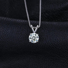 Load image into Gallery viewer, Round 1ct CZ Solitaire Pendant Necklace 925 Sterling Silver Choker Statement Necklace Women Silver 925 Jewelry No Chain
