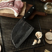 Load image into Gallery viewer, Kitchen Knife Bone Chopper Full Knife Handmade Forged Tang Handle Chinese Butcher High Carbon Steel Chef Knives Gift Sheath
