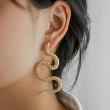 Load image into Gallery viewer, Animal Earrings Distorted Snake Geometric Hip-Hop Stud earrings for women 2020 trend piercing Women earrings jewellery Ear cuffs
