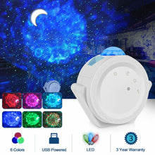 Load image into Gallery viewer, Galaxy projector 6 Color Ocean Waving Light Starry Sky Projector LED Nebula Cloud Night Light Christmas Party Decoration navidad
