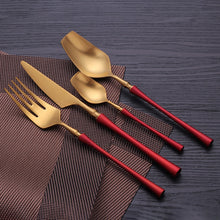 Load image into Gallery viewer, Stainless Steel Cutlery Set Gold Dinnerware Set Western Food Cutlery Tableware Dinnerware Christmas Gift Forks Knives Spoons
