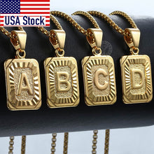 Load image into Gallery viewer, Initial Letter Pendant Name Necklack Yellow Gold Letter J K Necklace For Women Men Best Friend Jewelry Gifts Dropshipping GPM05D
