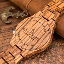Load image into Gallery viewer, BOBO BIRD Wood Watch Norse Rune Compass Mens Watches 2021 Luxury Wristwatch Wooden Strap Clock Hour Bamboo Gift Box reloj hombre
