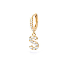 Load image into Gallery viewer, 1PC 26 English Letters Earrings for Women Stainless Steel Hoop Earrings Cute Initial Ear Buckle Gold Zircon Earring Jewelry Gift
