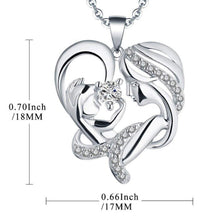 Load image into Gallery viewer, Mom And Baby Necklace Mother&#39;s Day Gift Mother Daughter Child Crystal Rhinestone Heart Shaped Pendant Necklace For Women Mar 31
