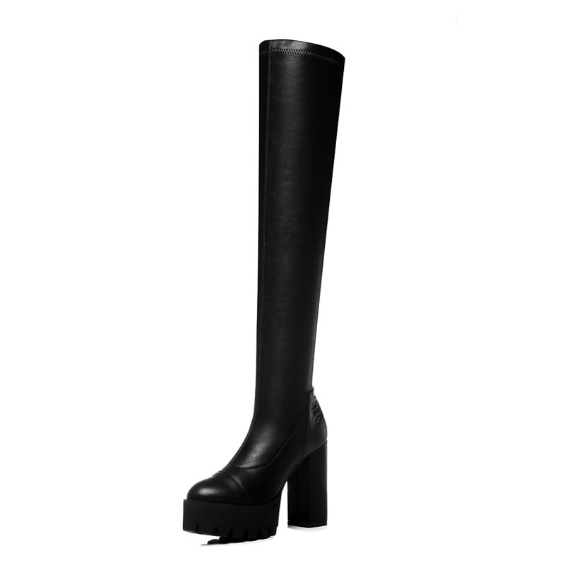 Ladies winter thick heel women's boots casual over-the-knee boots women's platform shoes